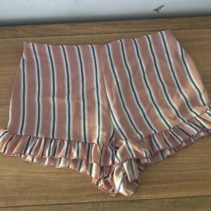 Light pink shorts w/ blue/white stripes